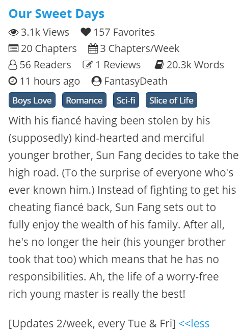 BLPalace's tweet photo. Novel Recommendation!!
OUR SWEET DAYS by @ghostlyflo
"there's an element of secrecy and mystery in the main character that keeps you hooked to the story..."
novel link https://t.co/j7qqg8TXlr
#BL #webnovel #weblit #boyslove #omegaverse #yaoi https://t.co/uIQ7SwqIzf