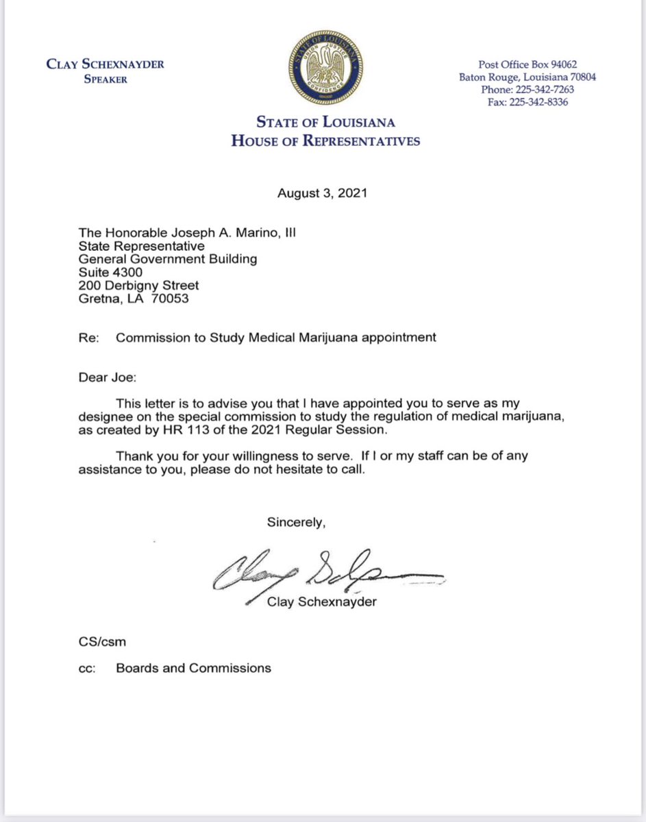 Joe Marino III (@joe3marino) on Twitter photo I’ve been appointed as the Speaker’s designee for the special commission to study the regulation of medical marijuana. Looking forward to this. #lalege #lagov <a href="/LouisianaHouse/">Louisiana House of Representatives</a> <a href="/louisianasenate/">Louisiana State Senate</a> I’ve been appointed as the Speaker’s designee for the special commission to study the regulation of medical marijuana. Looking forward to this. #lalege #lagov <a href="/LouisianaHouse/">Louisiana House of Representatives</a> <a href="/louisianasenate/">Louisiana State Senate</a>