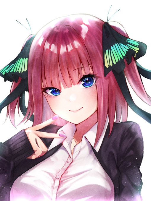 Namacy4さんがTwitterに投稿した中野二乃(五等分の花嫁)のイラスト。