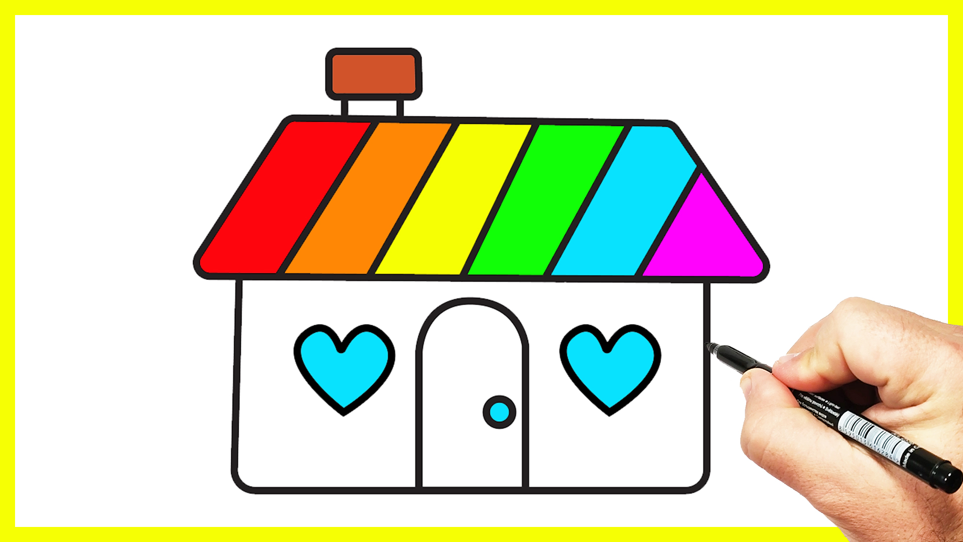 How to draw a House Rainbow  Drawing House step by step easy