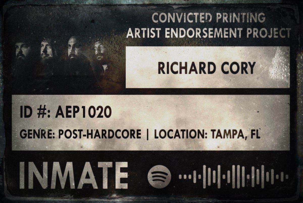 We are proud to announce that we have been endorsed by <a href="/ConvictedP/">Convicted Printing</a> , a screen-printing &amp; embroidery company who works to fight against human trafficking.

One more week until our debut LP drops on all streaming services!

#richardcory #iamconvicted