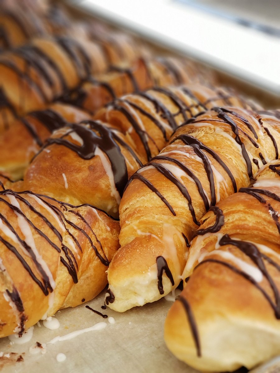FCBBurl's tweet photo. Our Croissants....  specifically the Chocolate Croissant!  That's my answer when someone asks me what we are really known for. These buttery, delightful pastries are filled and topped with Chocolate.   

Come on out and try one for yourself today!

Open today until 6pm.

#burlon https://t.co/awhxVS8XNS