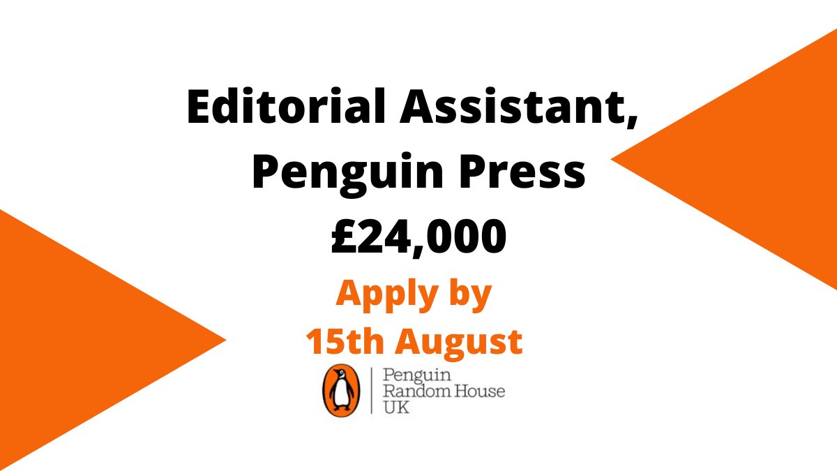 🐧📢We're hiring! We are seeking an Editorial Assistant to join our Penguin Press team...

Apply with your CV and Cover Letter (addressed to Stuart) by Sunday 15th August!

More information on the role can be found here: bit.ly/3xwL5B4