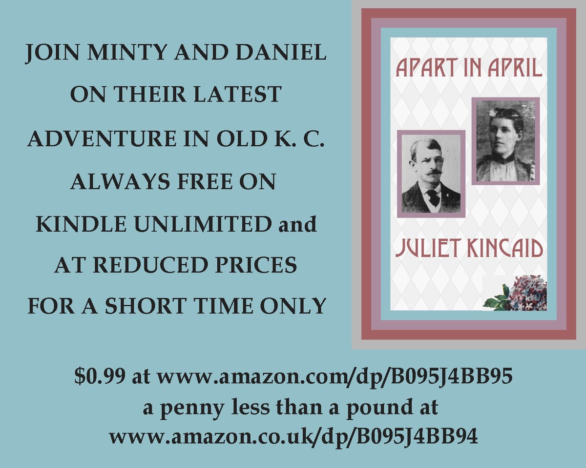 #weekendread In April 1901, Minty runs away from her husband Daniel. But she leaves behind letters holding clues about where she's gone. Can he find her before she comes into danger from a killer? Read #cozyhistoricalmystery APART IN APRIL to find out.