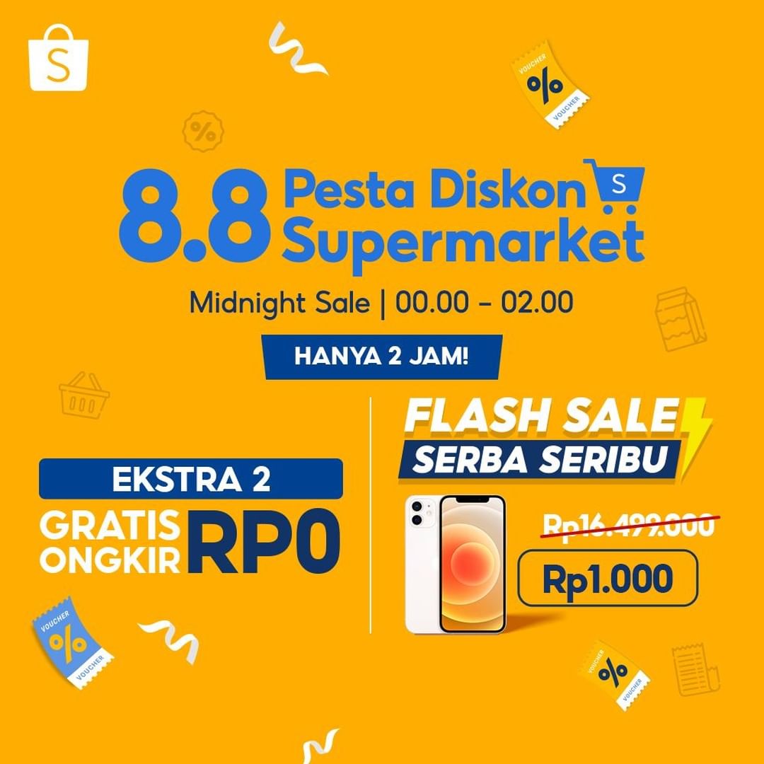 JANGAN LEWATKAN 8.8 PESTA DISKON SUPERMARKET bit.ly/Pesta88DiskonS…
.
Cek produk UNIK &amp; MENARIK lainnya di : 
bit.ly/CekHargaRacunS…
.
Info PROMO, DISKON, dan GRATIS ONGKIR lainnya :
bit.ly/InfoRacunShopee
.