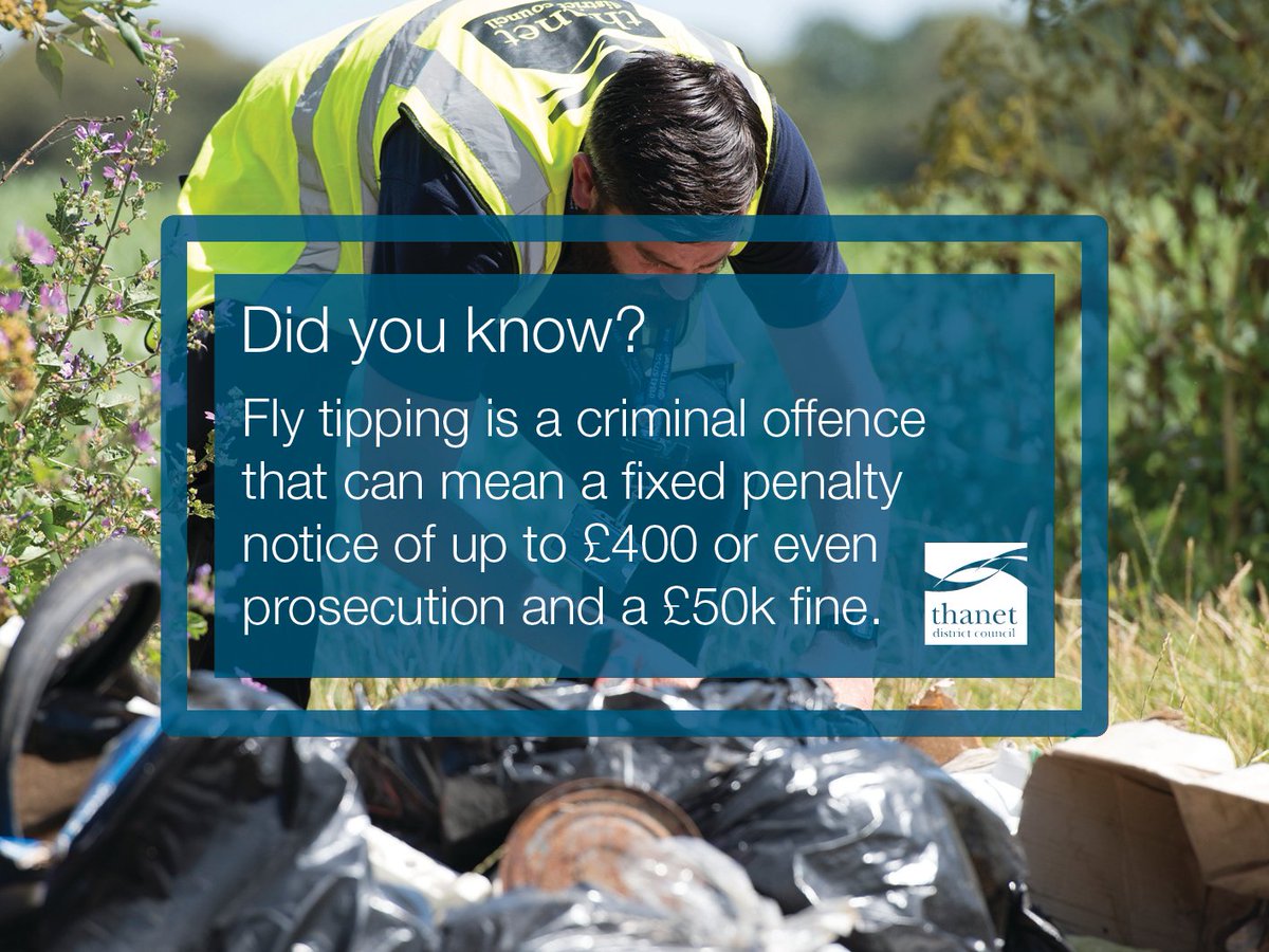 #Flytipping is a criminal offence that could leave you with a fixed penalty notice of up to £400, or even prosecution and a £50k fine. 

#RespectProtectEnjoy