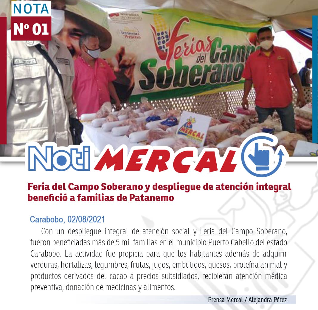 #NotiMercal || Feria del Campo Soberano y despliegue de atención integral benefició a Familias de Patanemo @MercalCarabobo_ #BolívarAdmirable