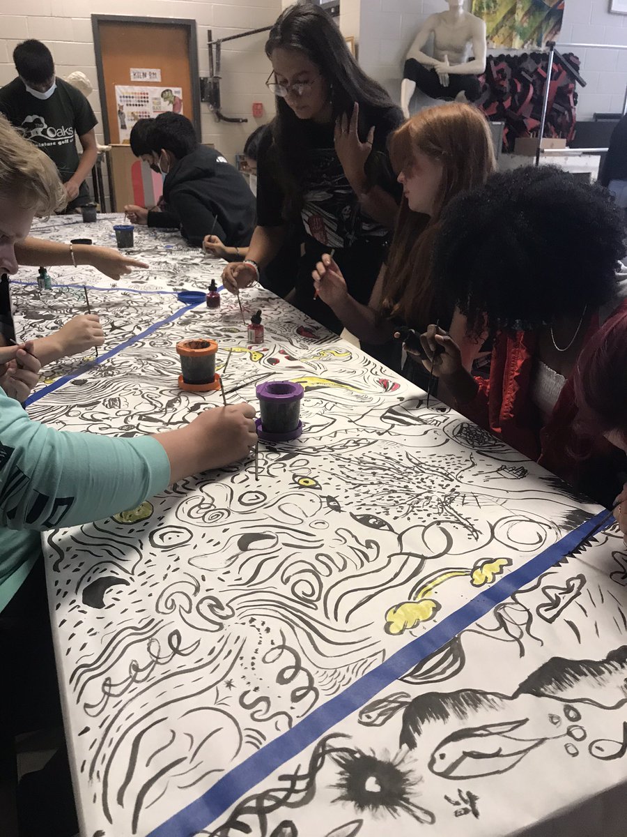 WHHS_Art's tweet photo. Third period IB and Art 1 students are starting to bring in some color. ❤️❤️❤️

@wh_spartans @hallcountyschools #together #westhallbesthall #todayinsparta #fineartscomplex https://t.co/ycWLBAT3k8