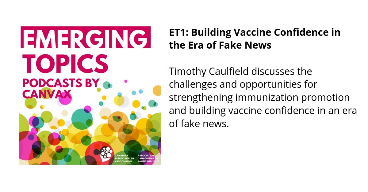 ThisIsCANVax's tweet photo. Come listen to our podcast ๐ง with Timothy Caulfield @CaulfieldTim | ET 1: Building Vaccine Confidence in the Era of Fake News! | https://t.co/vQ9B6Mohfc #JoinCANVax
Also available on Spotify and iTunes. https://t.co/Q7FUrdZi7z
