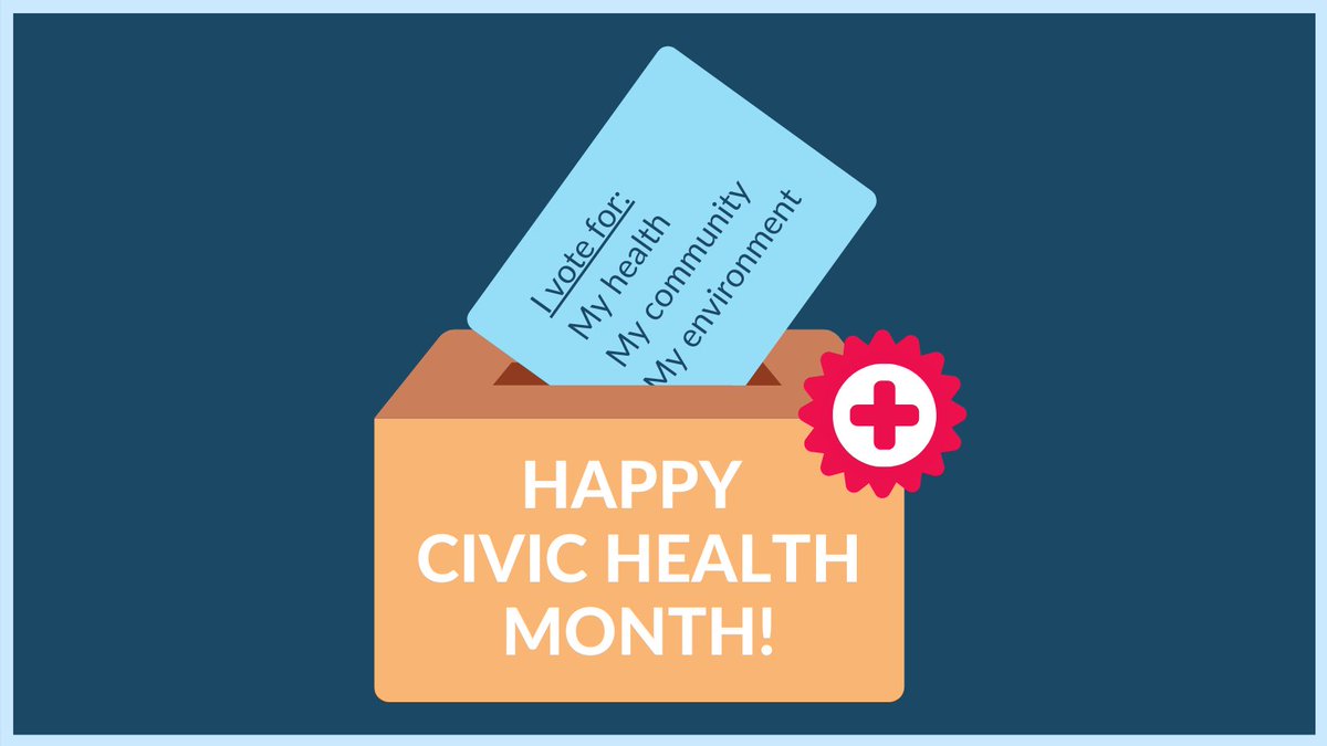August is #CivicHealthMonth! Everyone deserves the opportunity to live up to their full health potential. Voting is one of the main ways we can influence the public policies that address health inequities in our communities.  Join us in celebrating!
