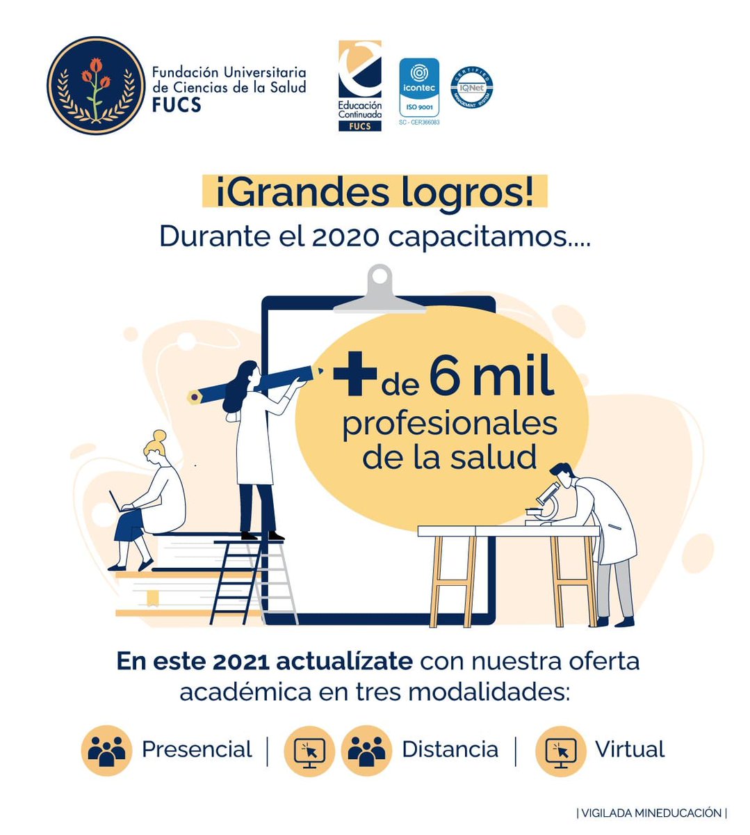 FUCS Educación Continuada (@educacionfucs) on Twitter photo #LogrosFUCS Durante un año arduo nos comprometimos en satisfacer las necesidades puntuales de capacitación y actualización de acuerdo a las dinámicas de cada organización en el área de la salud ¡Gracias por elegirnos!🥇 #LogrosFUCS Durante un año arduo nos comprometimos en satisfacer las necesidades puntuales de capacitación y actualización de acuerdo a las dinámicas de cada organización en el área de la salud ¡Gracias por elegirnos!🥇