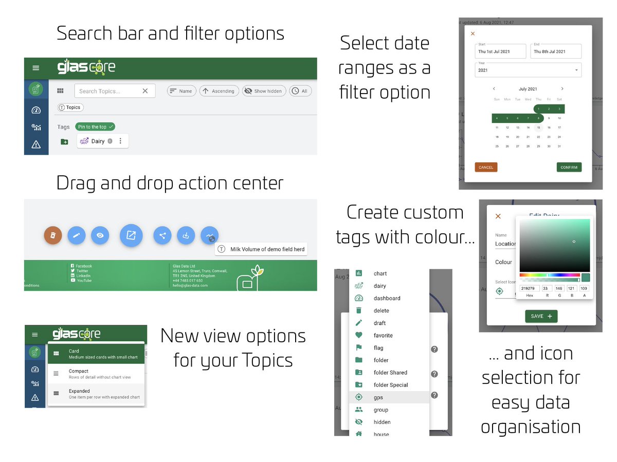 Exciting new 'My Data' features and performance enhancements for GlasCore Released today!
Check out the all new 'My Data' page features! Organise your data like never before with our new view options, custom tag creator and ordering options. Watch our latest tutorial!