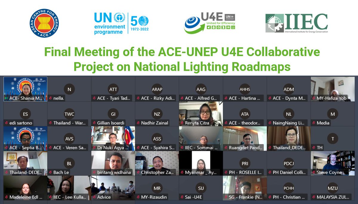 U4Efficiency's tweet image. @U4Efficiency, in collaboration with @ASEAN_Energy and @IIECAsia, supports the implementation of harmonized energy-efficient lighting policies in the ASEAN region. Thank you again to all participants of the call on Tuesday for this collaborative work.