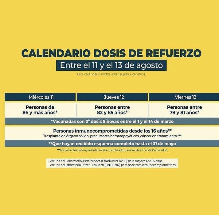 Buenas tardes amigas y amigos, les dejo por acá información muy importante sobre la vacunación contra el Covid (tercera dosis o de refuerzo)