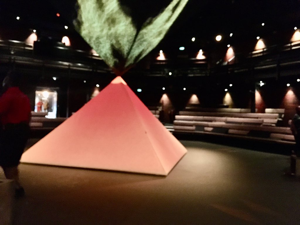 helenjerome's tweet photo. Wonderful to be back @youngvictheatre again - experiencing @benokri’s riff on a myth #ChangingDestiny directed by @kwamekweiarmah and starring the always-engaging @a_zhangazha and Joan Iyiola - plus a stunning flatpack pyramid! https://t.co/F2anuMZeo5