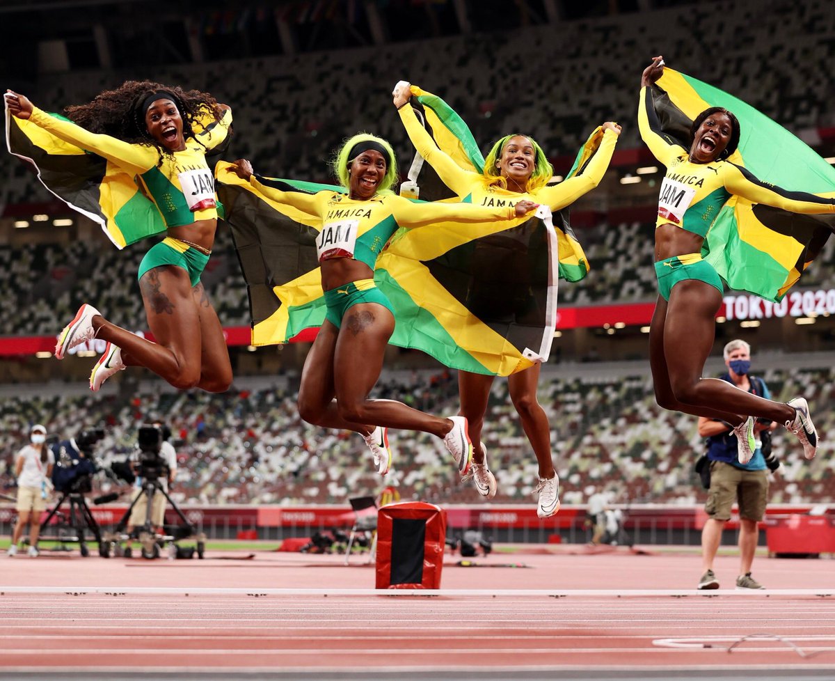 They’re not drama queens. They’re Olympic champions. Jamaica’s Black women athletes celebrate on the global stage.......They are the Tokyo Olympics 100m relay champions