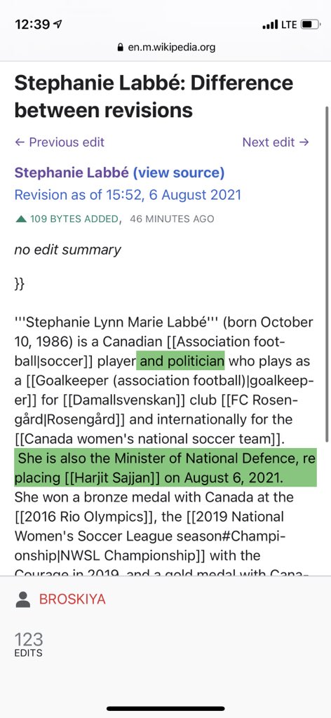 mathesoro's tweet photo. They’ve had to lock @stephlabbe1 ‘s Wikipedia page 😂😂😂 https://t.co/N1nu5Peux3