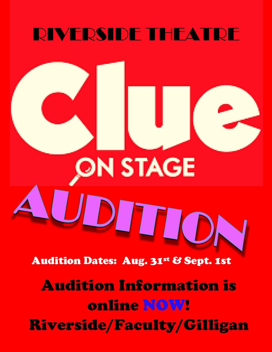 Riverside HS Club Council (@rvhsclubcouncil) on Twitter photo .<a href="/TheatreRvhs/">Riverside Theatre</a> will be hosting auditions for their upcoming fall play Clue on August 31 and September 1. Interested in auditioning? Visit lcps.org/Page/151241 for more information! .<a href="/TheatreRvhs/">Riverside Theatre</a> will be hosting auditions for their upcoming fall play Clue on August 31 and September 1. Interested in auditioning? Visit lcps.org/Page/151241 for more information!