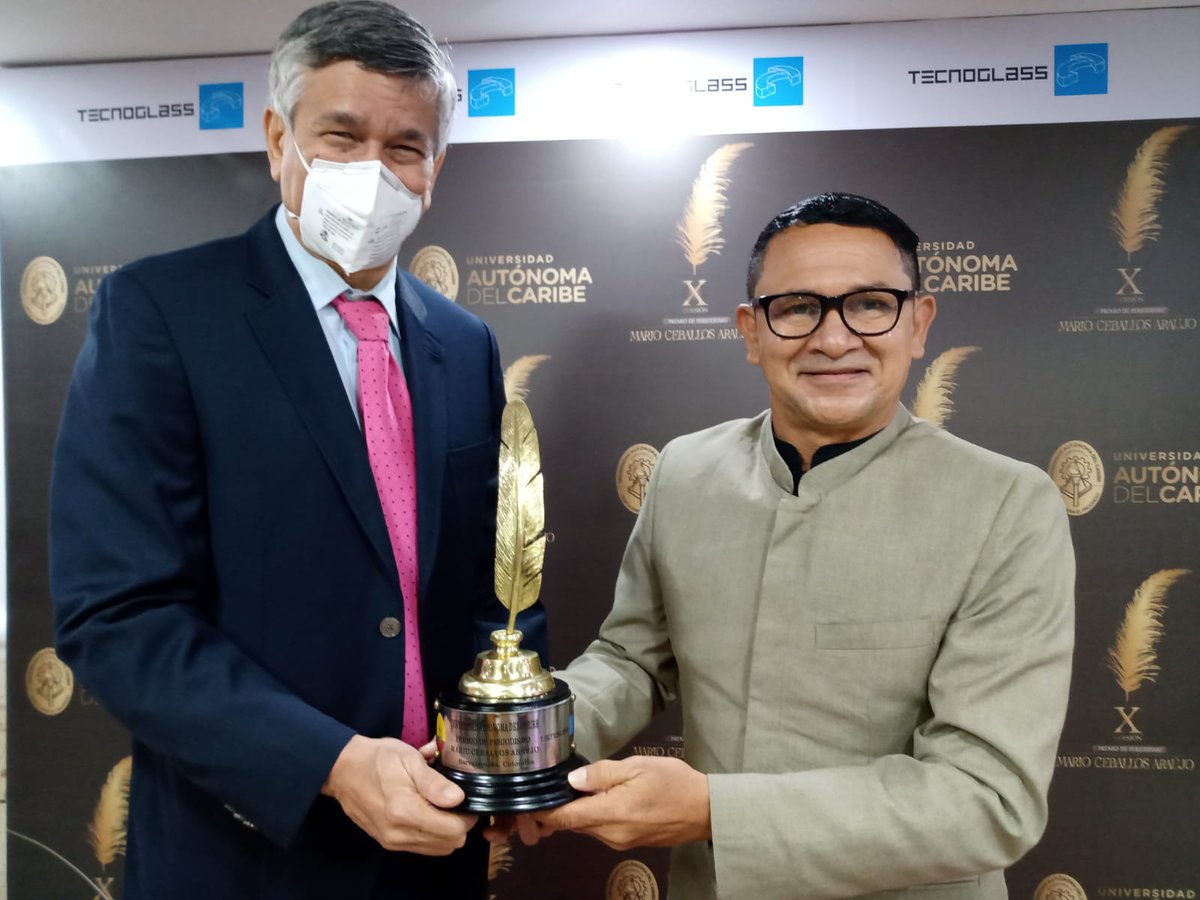 Anoche con mi amigo Fausto Pérez Villarreal recibimos el premio de periodismo Mario Ceballos Araújo, de Uniautónoma, en radio, por el trabajo al maestro Chelo de Castro C., leyenda del periodismo mundial, hoy con 101 años. <a href="/acordatlantico/">ACORD Atlántico</a> <a href="/ACORDCOLOMBIA1/">Acord Col 🇨🇴 ®️</a> <a href="/AIPSmedia/">AIPS MEDIA</a> <a href="/AIPSAMERICA/">AIPS América</a>