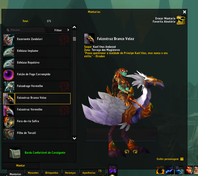 de primeira Falcotruz Branco Velozf #Warcraft #horda