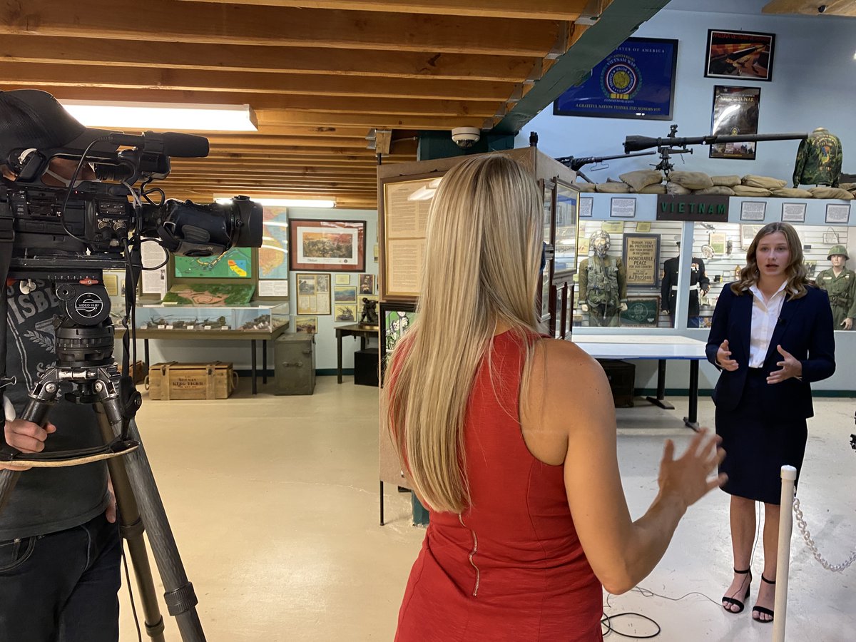 DetroitSTRESS's tweet image. My daughter being interview by ABC15 for her work on Patriot Plates. Check out her interview today at 4 pm and 5 pm about the special ceremony we are having tomorrow for Purple Heart Day. #patriotplates #onevetonestory #scottheusing #veterans #ABC15News  #PurpleHeartDay #prouddad