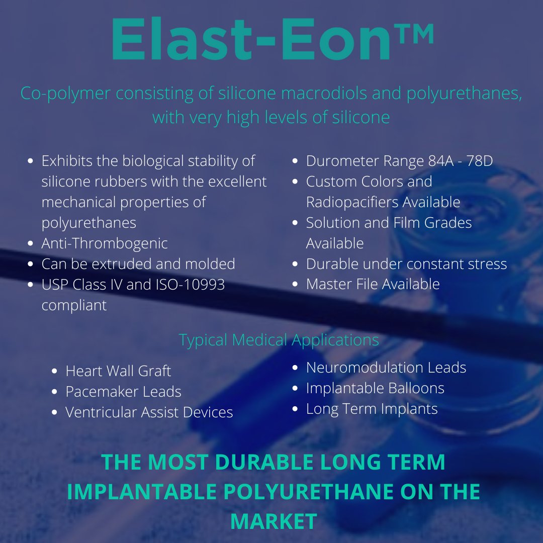 Elast-Eon is the most durable long term implantable polyurethane on the market. Contact us to learn more. biomerics.com/materials/medi…  #medtech #engineering #medicaldevice #technology #polyurethane