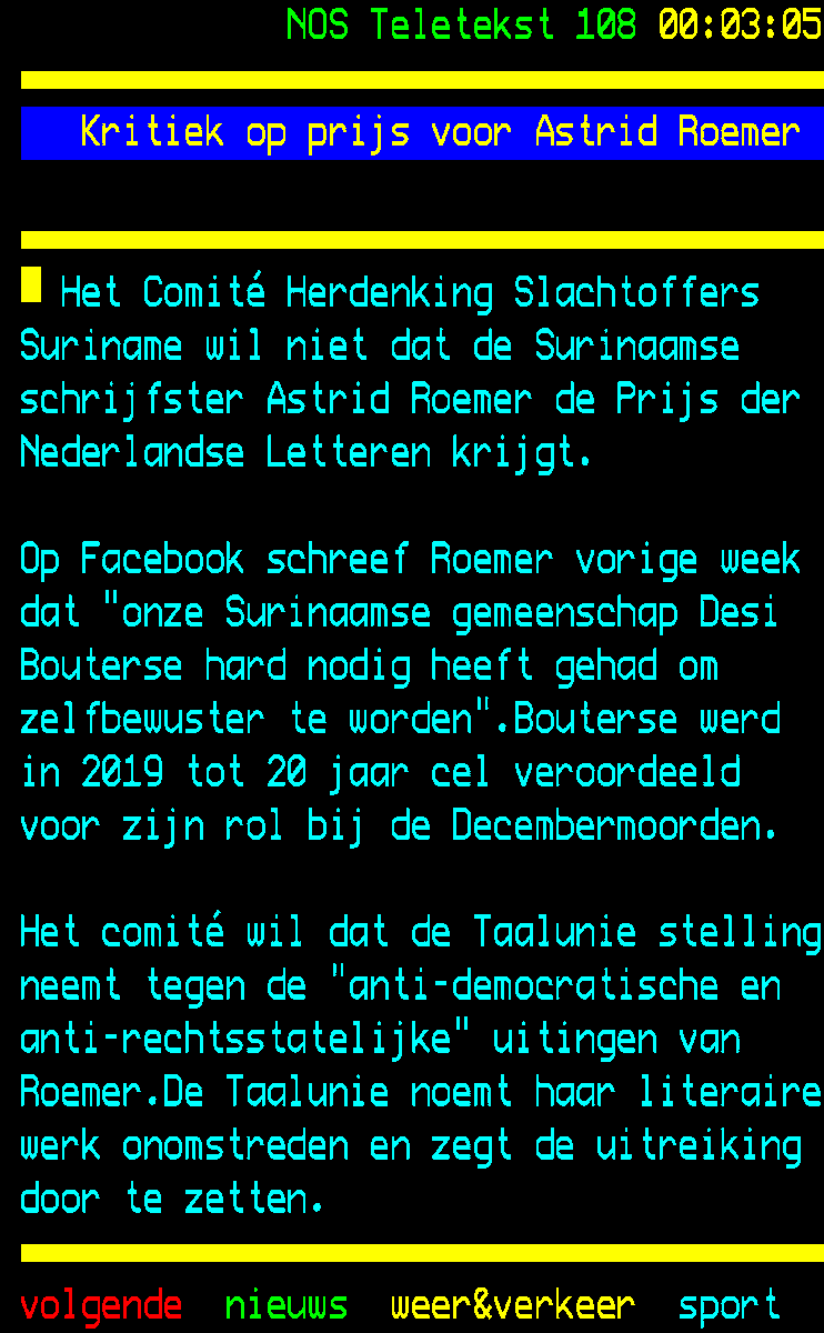 Onomstreden is het literaire werk van de bewonderaar van #DesiBouterse #AstridRoemer volgens de #Taalunie, best vreemd in een tijd waar je om het minste geringste #gecanceld en verketterd wordt of is dat ook alweer kleurafhankelijk ??..://nos.nl/ttapp