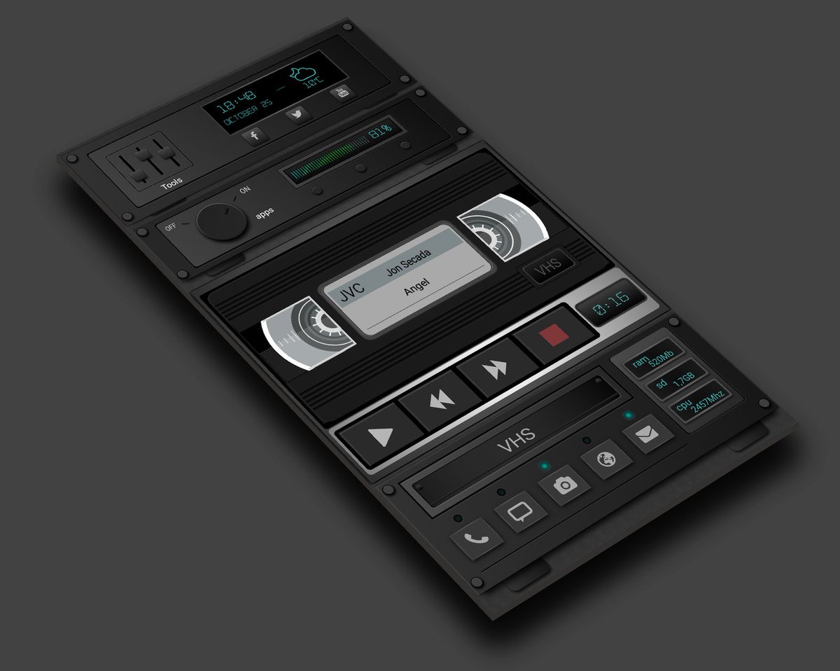 Lostseven73's tweet photo. #android #zooper #Customization
°After the audio tape set up,here is the vhs set up. Im really proud of this one too,was hard to build all from scratch and making it realistic.
It tooks me time to finish it,because it was all made from scratch without any png https://t.co/sZPLKEF99c
