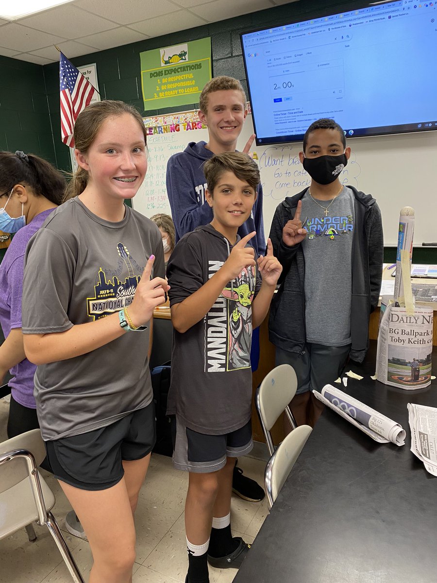MrsWest_DCMS's tweet photo. Newspaper Golf Ball Towers - Fourth Period 1st and 2nd Place @DrakesCreekMS https://t.co/rymnaJ1UMt
