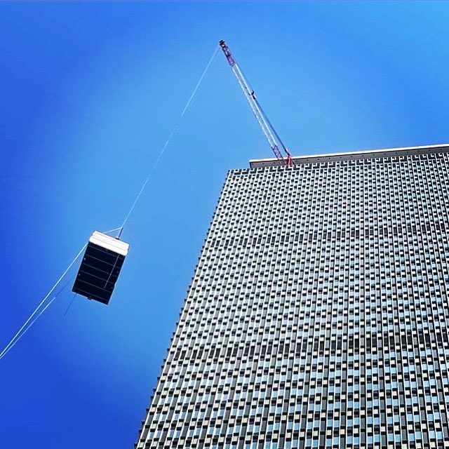 Pru Tower getting new Chillers today. Construction &amp; Engineering Excellence by Team BXP! #Sustainability #energyconservation #waterconservation