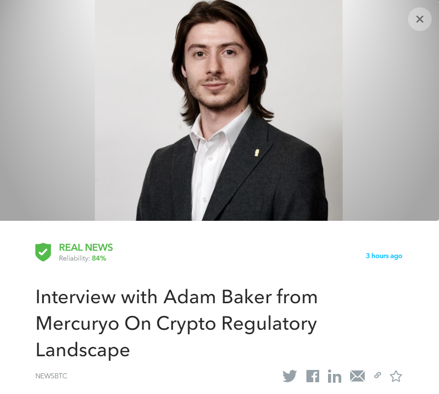 OigetitGoodNews's tweet photo. Interview with Adam Baker from Mercuryo On Crypto Regulatory Landscape https://t.co/c8h18Z5aTq
Read more: https://t.co/O1RCL0S1M5
#AdamBaker #Crypto #Mercuryo #cyrptocurrency #blockchain #economy
This article was fact-checked by Oigetit ✅ https://t.co/ymm1F0tyLD