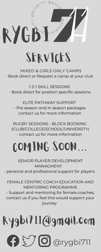 RupertMoon's tweet photo. *OUR SERVICES | EIN GWASANAETH*

Any questions regarding our services don’t hesitate to contact us.
Unrhyw gwestiynau am ein gwasanaeth peidiwch ag oidi i gysylltu hefo ni.  
#rugbyventure #femalecentric #freedomtoexpress #creatingculture #funenviroment #developingforthefuture https://t.co/yWBSYz9RI5