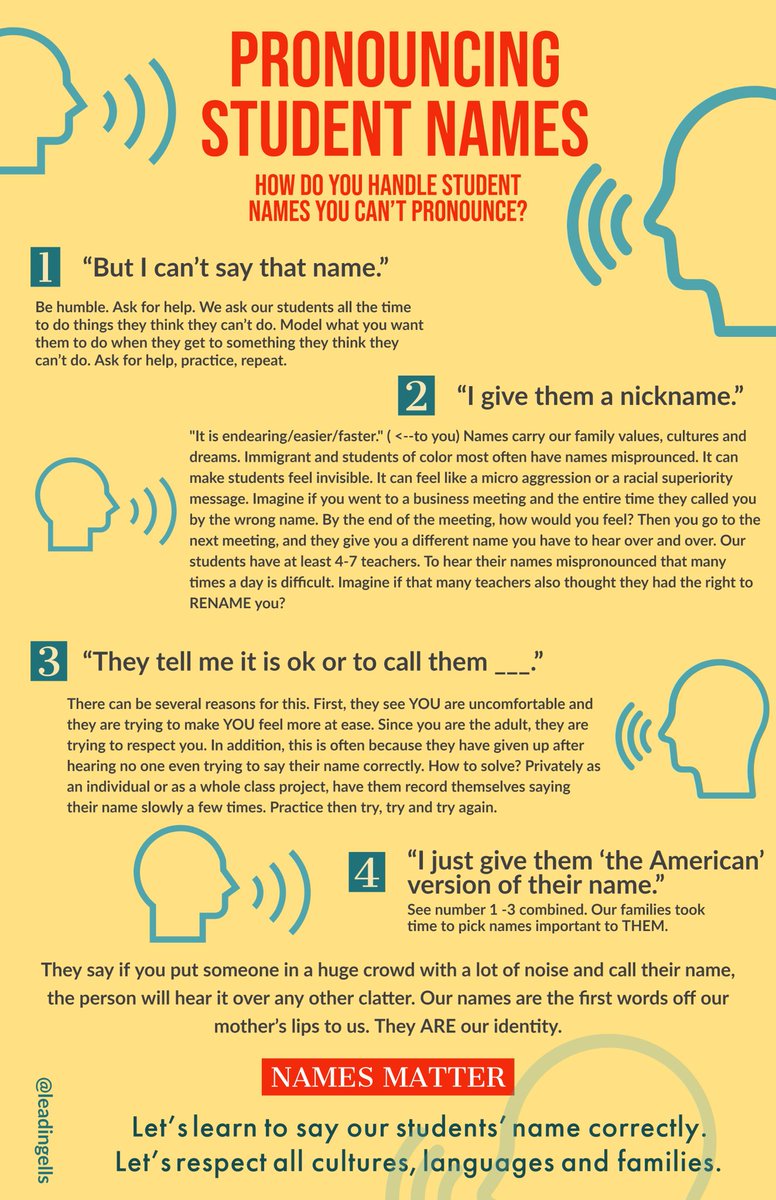 First day of school for <a href="/ClarkCountySch/">CCSD</a> is next week.

Let's learn to say our students' name correctly.

Let's respect all cultures, languages, and families. #CareerTechEd #IAEDinCTE #1forkids 

Thank you <a href="/LeadingELLs/">Pamela Broussard</a> for the resource!