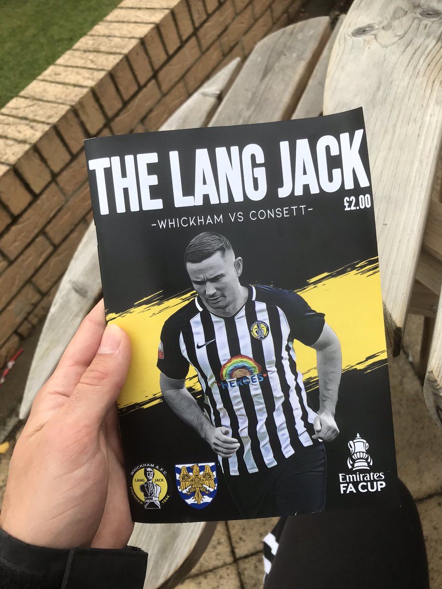 benrob256's tweet photo. After much hard work, I’m proud to say I’ve finally been able to put together a programme for my local club @WhickhamFC. 

It’s amazing see people buying something I made and I have to give a massive thank you to @JxN_Byrne for all his help and a top class front cover ⚫️⚪️⚫️⚪️ https://t.co/79moitsj84