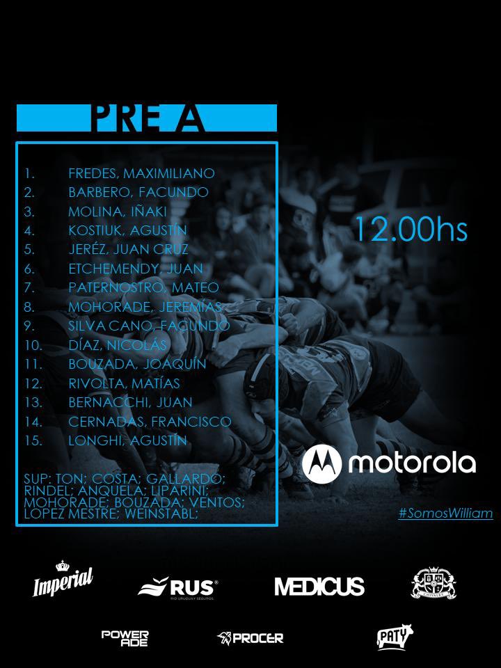 ¡Acá están, estos son! Los equipos para enfrentar a <a href="/universitariolp/">Rugby CULP</a> por la 2ª fecha del torneo de Primera B de la <a href="/URBA_ok/">URBA</a>.

#SomosWilliam