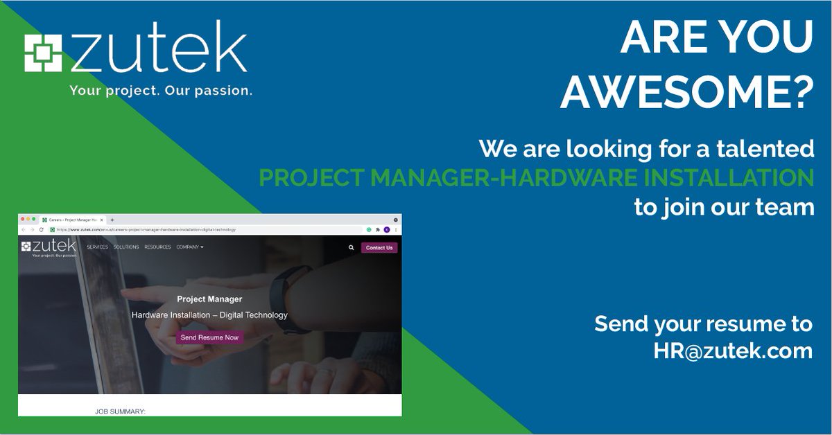 4Zutek's tweet photo. Are you an awesome Project Manager looking for a new challenge?  Join the rapidly growing Zutek team! https://t.co/QPpicFaAxz https://t.co/680hpoB1vo