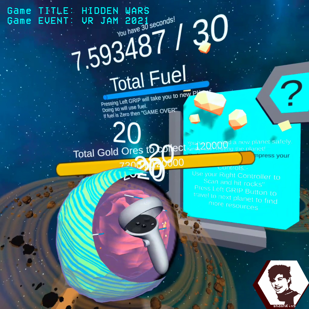shashKing's tweet photo. 🗣 Checkout my entry for #VRJAM2021  :] 
https://t.co/N59SaMYAp0
shashKing Creates Stuff | #gamejam #gamedev #itchio #indiedev | #shashKing #hiddenWars https://t.co/1WaD88NNSK