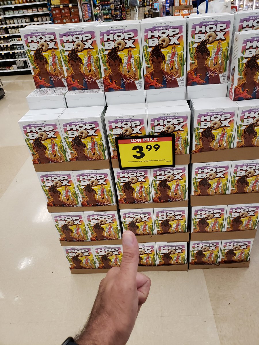SBergerBOSTON's tweet photo. Look what we found at @FrysFoodStores. A display of the @DeAndreHopkins #HopBox cereal. 1 box was purchased. https://t.co/55AJxCW197