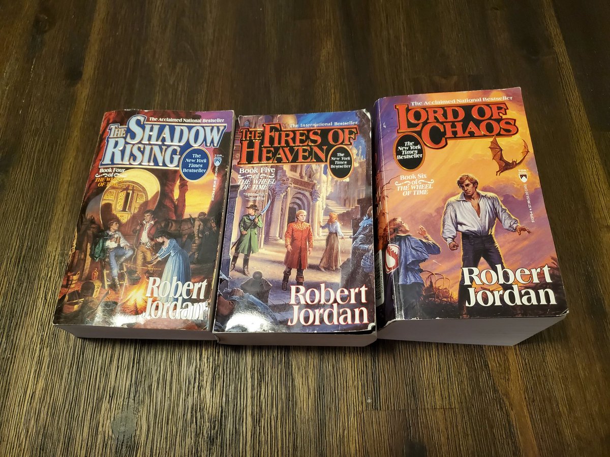 AuthorMEKennedy's tweet photo. Last ones got here early! I still need 12-14 for The Wheel of Time, but I've got several thousand pages to read so I think I have time. 😋 https://t.co/Q3S3Me0JVw
