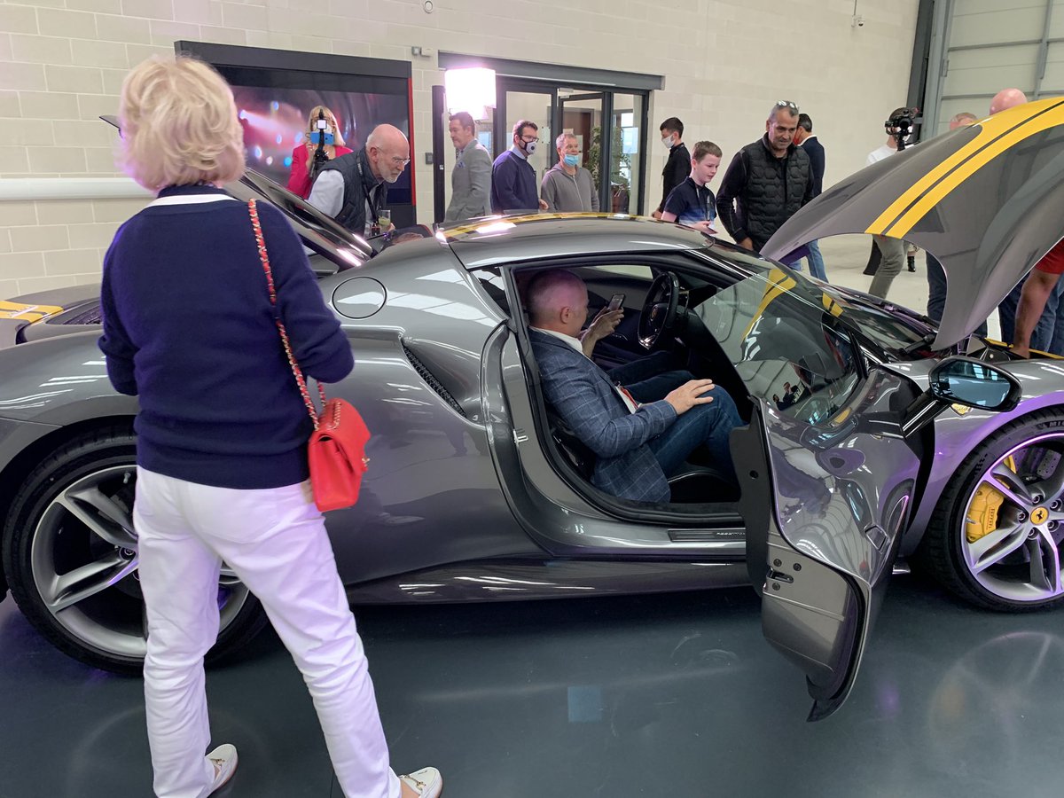 WoodgateAir's tweet photo. This is exquisite from the masters @Ferrari The new 296 GTB draws appreciative fans of the iconic brand to the Ireland launch in our hangar. @CH_Specialist https://t.co/JIWwmaalJm