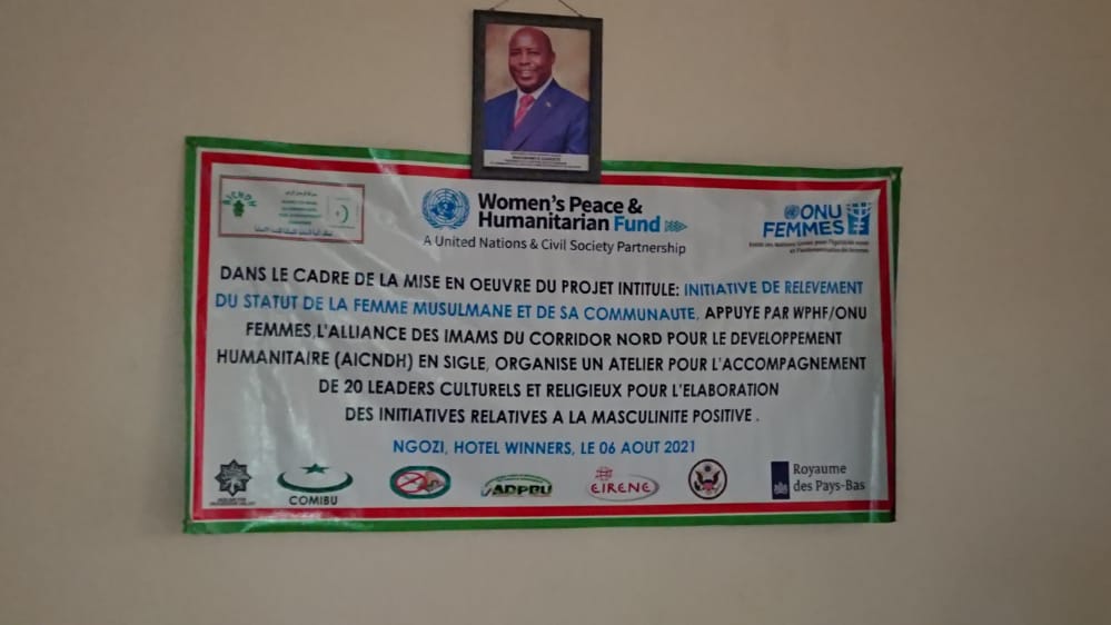 AICNDH1's tweet photo. Le 06 Aout 2021, @AICNDH1 organise à Winners Hotel  sis en @NgoziProvince ,un atelier d'accompagnement de 20 leaders culturels et religieux pour élaboration des initiatives relatives à la masculinité positive, appui de @wphfund via @UNWomenBurundi 
@NLinBurundi 
@IOMBurundi https://t.co/dgKdl8SCvo
