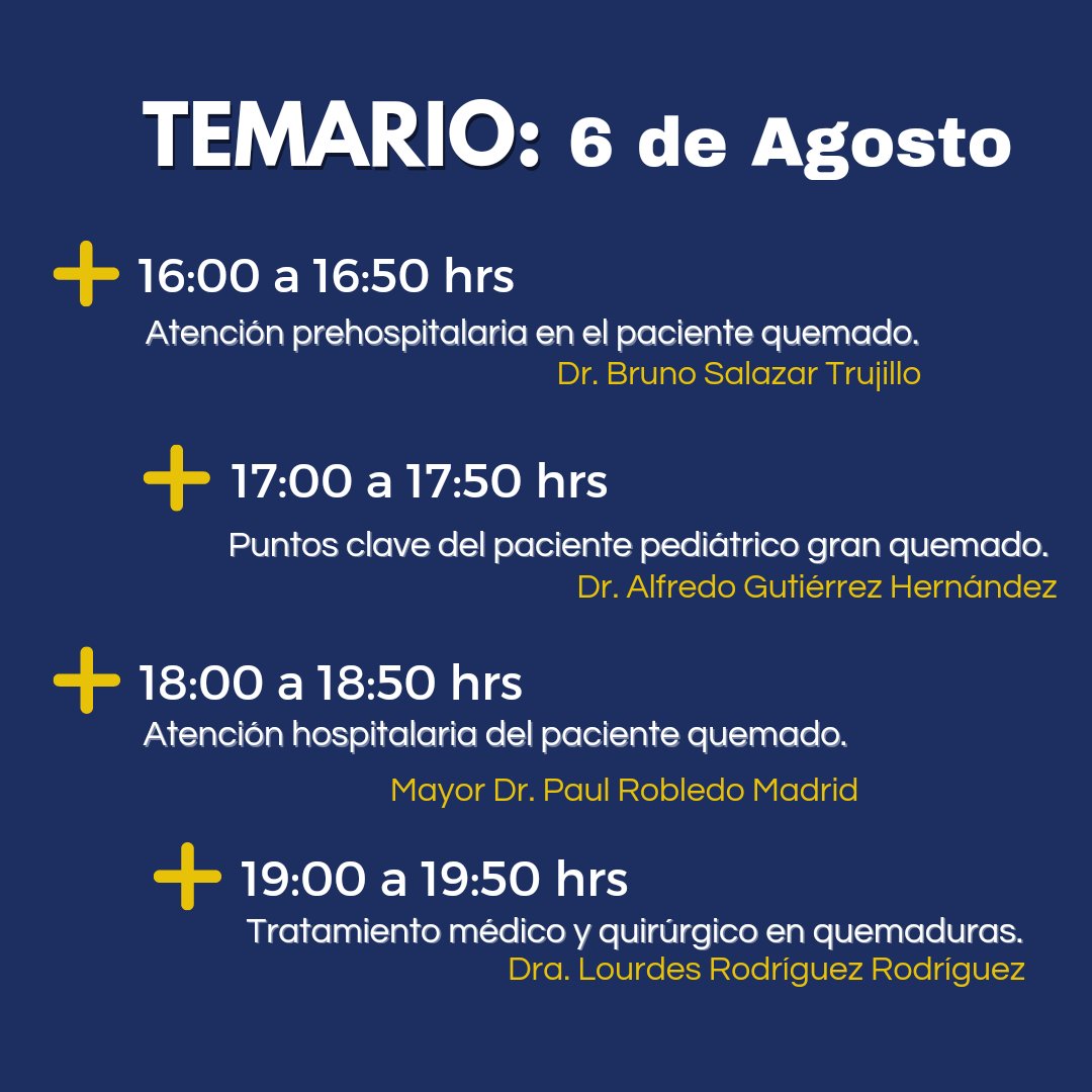 amudem's tweet photo. 🟢Hoy último día del Simposium Nacional: De lo Básico a la Urgencia ▶️ Atencion al Gran Quemado! 🔥
¿Ya te inscribiste?
https://t.co/b8pYDuXXS9
#amudem2021 #somosamudem #eventosenlinea #atención #algranquemado https://t.co/J6DSWFK7Be