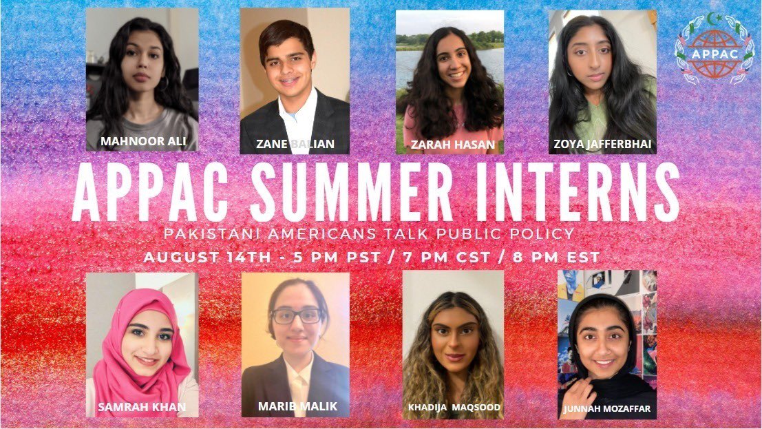 appac_usa's tweet photo. This Pakistan Day - APPAC brings to you a dynamic public policy round table featuring Pakistani American young leaders as they discuss the issues that matter most. 

When: Saturday, August 14th at 5 pm PST / 7 pm CST / 8 pm EST — Join us on Facebook live. 🇵🇰 🇺🇸 https://t.co/EtvnZiHe8x