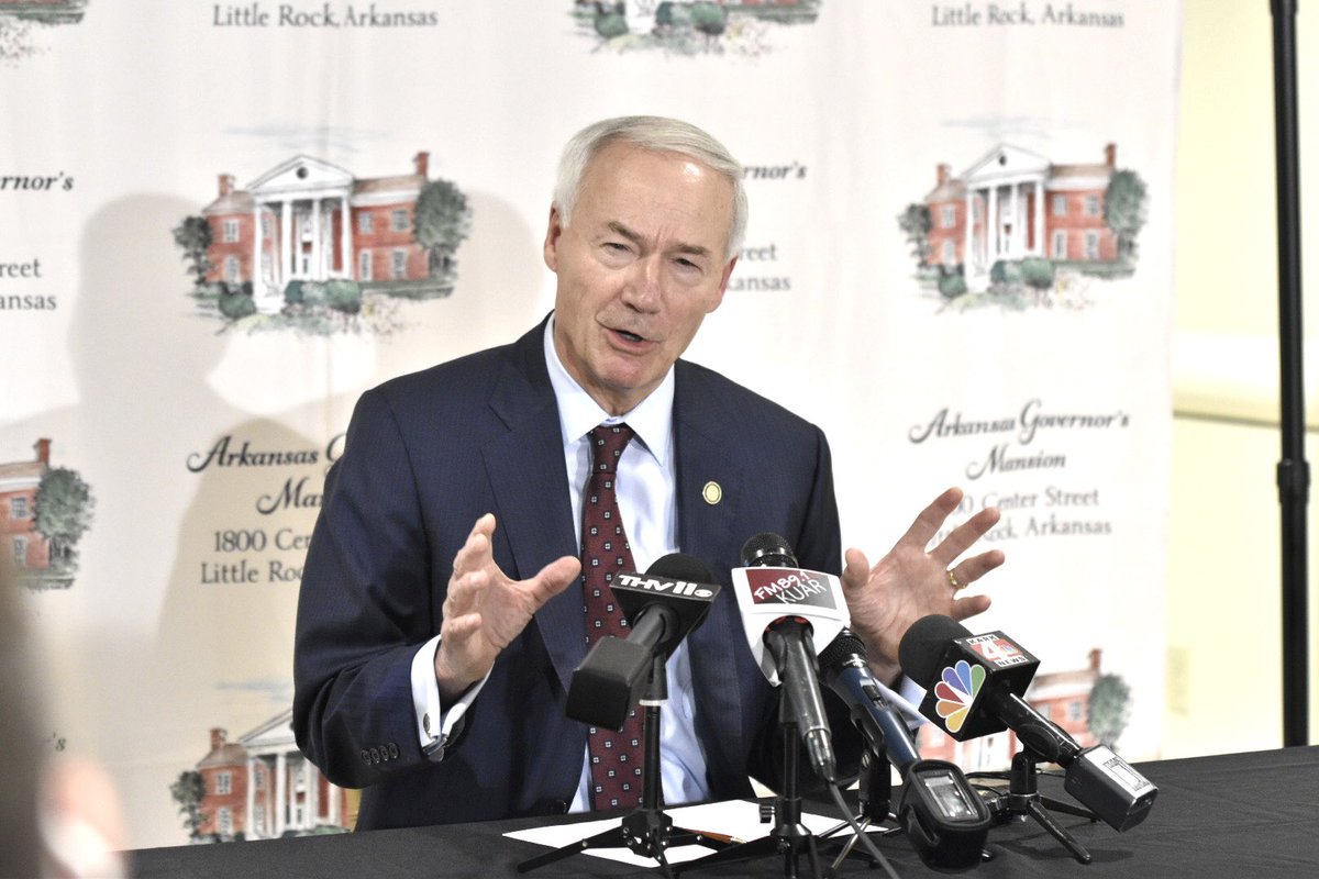 gelderbailey's tweet photo. Gov. ⁦@AsaHutchinson⁩ said he was disappointed in lawmakers’ “casual, if not cavalier, attitude toward this public health emergency,” and that he was glad Act 1002 took a hit in court. https://t.co/d9if5j7nEt