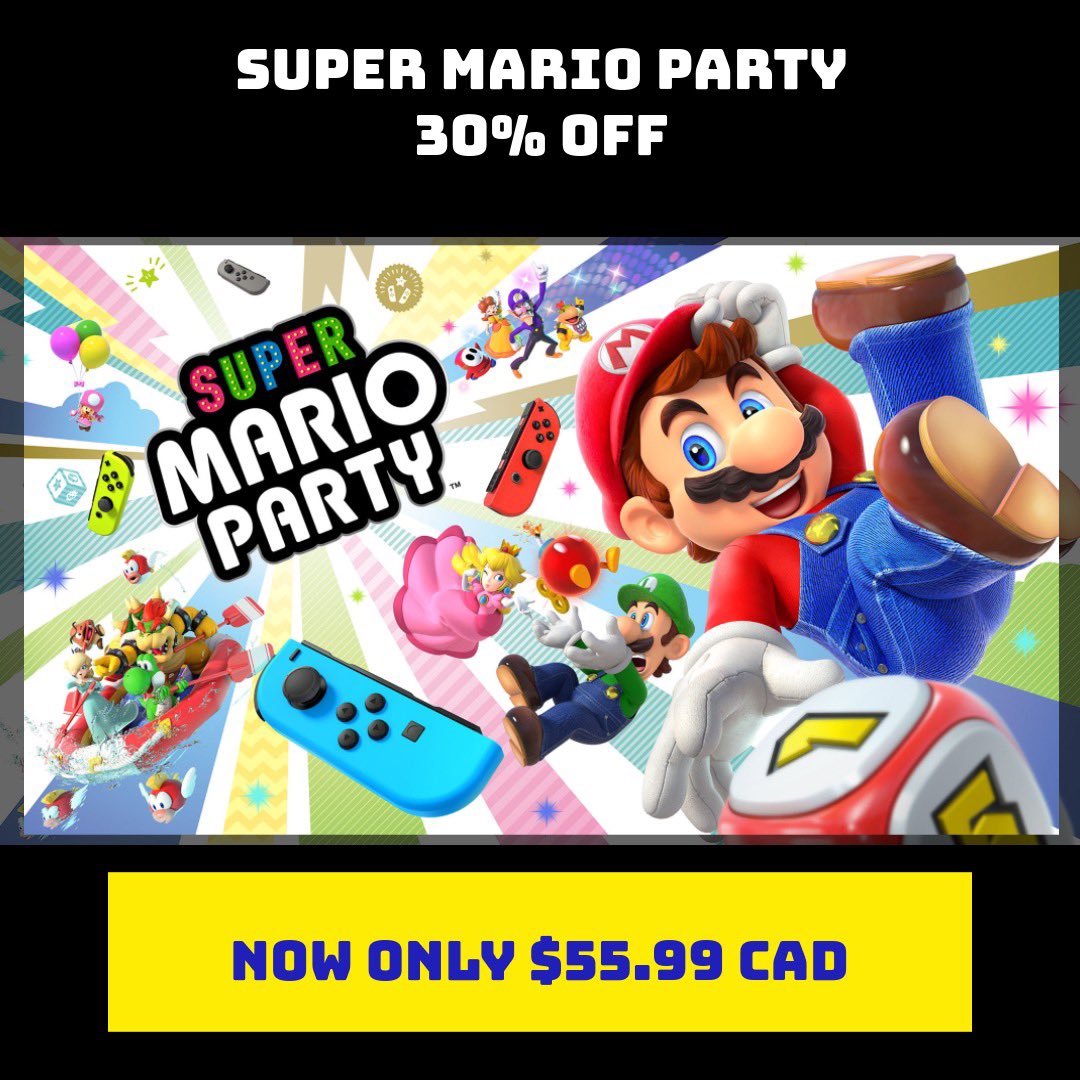 Ladies and gents, August sales are here.

Both Mario Tennis Aces and Super Mario party are 30% off and are now $55.99 CAD

Mario &amp; Sonic at the Olympic Games is now $52.99 get them before the prices go backup!!! #MarioTennis #SuperMarioParty #marioandsonic