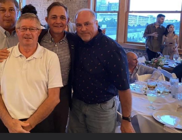 MelodyJames's tweet photo. In honor of John Smith’s awesomeness, here he is with a few more Del City legends. #CoachJames #3timenattychamp #CoachFerguson #fergie #onceaneaglealwaysaneagle @DelCityEagles @DelCityWrastlin https://t.co/ou0UTKPgyF