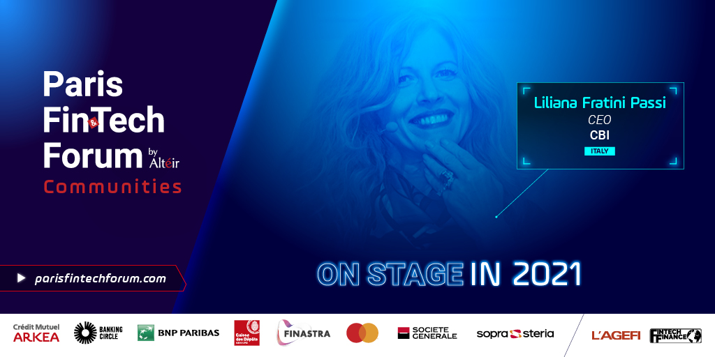 Liliana Fratini Passi CEO of @CBI_Scpa ON STAGE at #PFF21 To attend the live sessions  Register now ➡️members.parisfintechforum.com cc <a href="/PLUSworld_org/">PLUS Journal</a> <a href="/pascalbouvier/">pascalb👁️uvier ≠🪼</a> <a href="/lilianafratinip/">LilianaFratiniPassi</a>