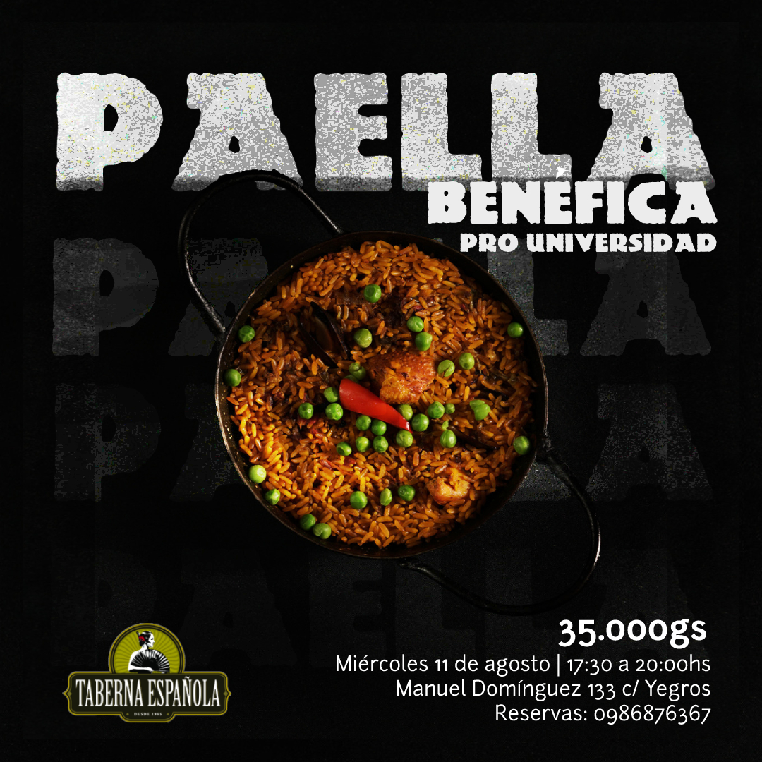 Aurora Moreno es una joven paraguaya que fue aceptada en la Universidad Hannover, Alemania. Para cumplir su sueño, necesita un poco de ayuda y está organizando una paella benéfica. 

El 11/08 podemos ayudar a una compatriota a alcanzar su sueño y comer deli.