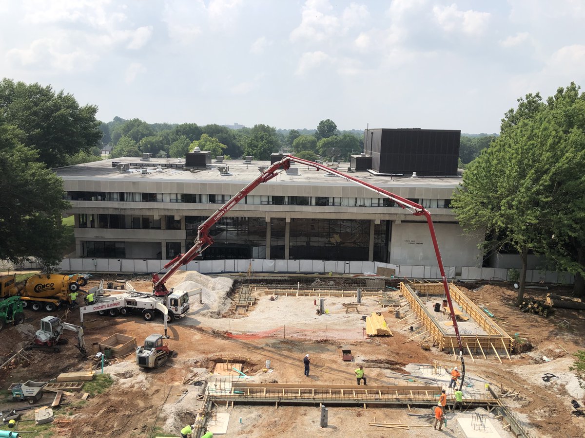 The John Goodman Amphitheatre is taking form! Concrete forms that is.