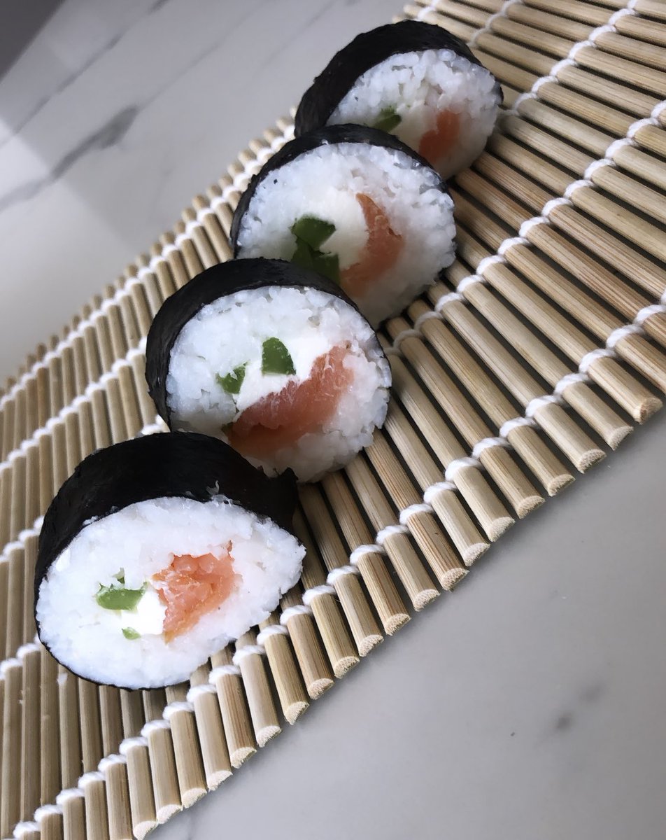 Courtney_SiskTV's tweet photo. Made sushi for lunch today! For someone who doesnβt really cook (does sushi count as cooking?) Iβm proud of myself ππ£ #CookingWithCourt https://t.co/bTQsqmAEYU